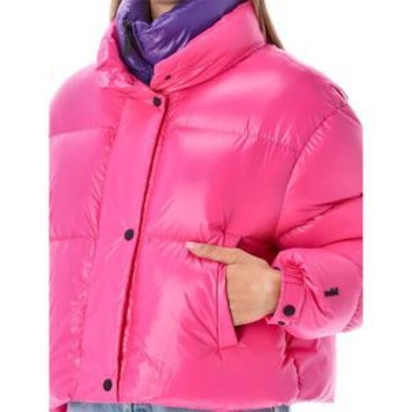 Add Women's fuchsia purple Down Jacket - Picture 3 of 4